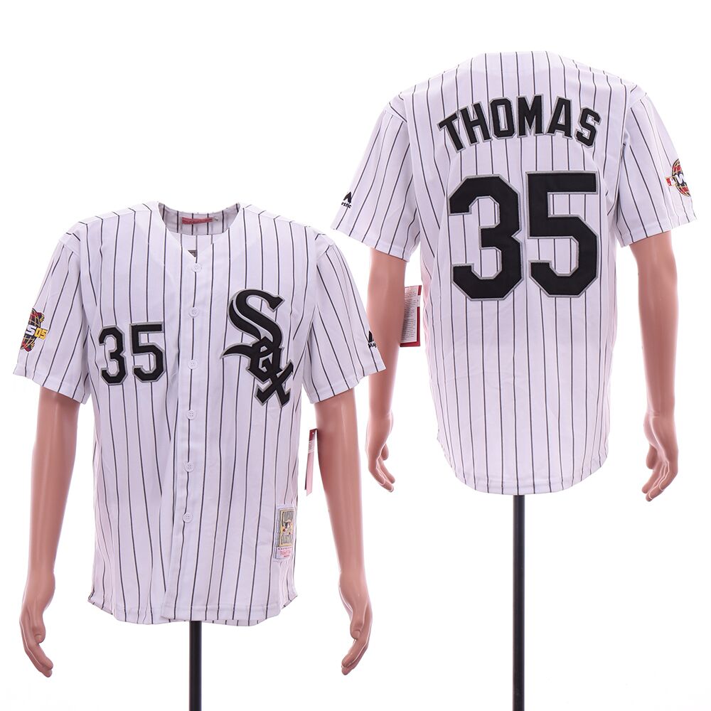 MLB Chicago White Sox 35 Thomas white jersey
